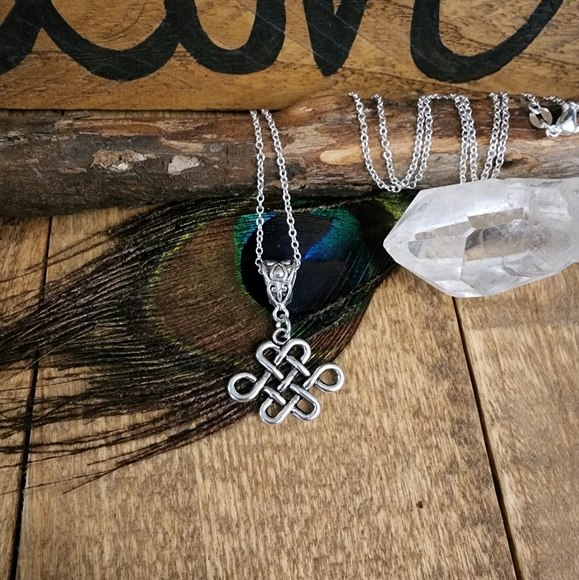 Celtic Knot Pendant Infinity Symbol 925 Silver Necklace Irish Norse Viking Love - Picture 9 of 12